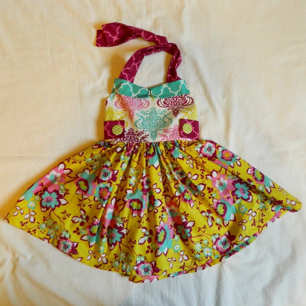 Girls size 2T Halter Sundress New without Tags Yellow Floral